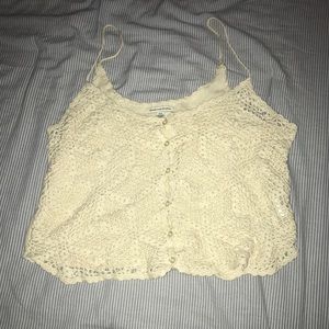 Cream crocheted top